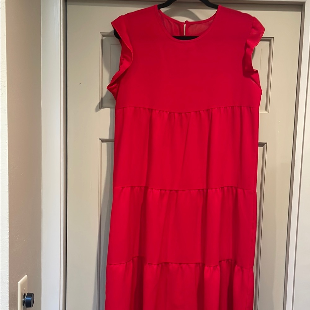 Elegant Red Sleeveless Dress size large